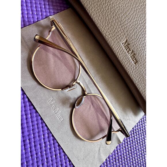 Max Mara MM Ilde Iii 0DDB Rose Gold Cateye Sunglasses for Women - Picture 4 of 8